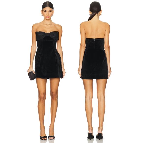 Stone Cold Fox Dresses & Skirts - Stone Cold Fox Charlotte Velvet Mini Dress Strapless Cocktail Party LBD XXS 00